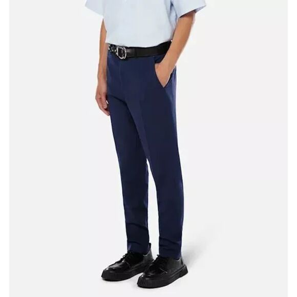 AMI PARIS Mens Pants Size 40 Blue Tapered Carott Fit 100% Wool Trouser $415 - Picture 1 of 12